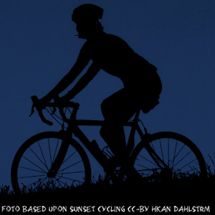 Piktogramm eines Fahrrad cc-by - Basiert auf dem Original - cc-by Håkan Dahlström - Sunset cycling